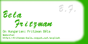 bela fritzman business card